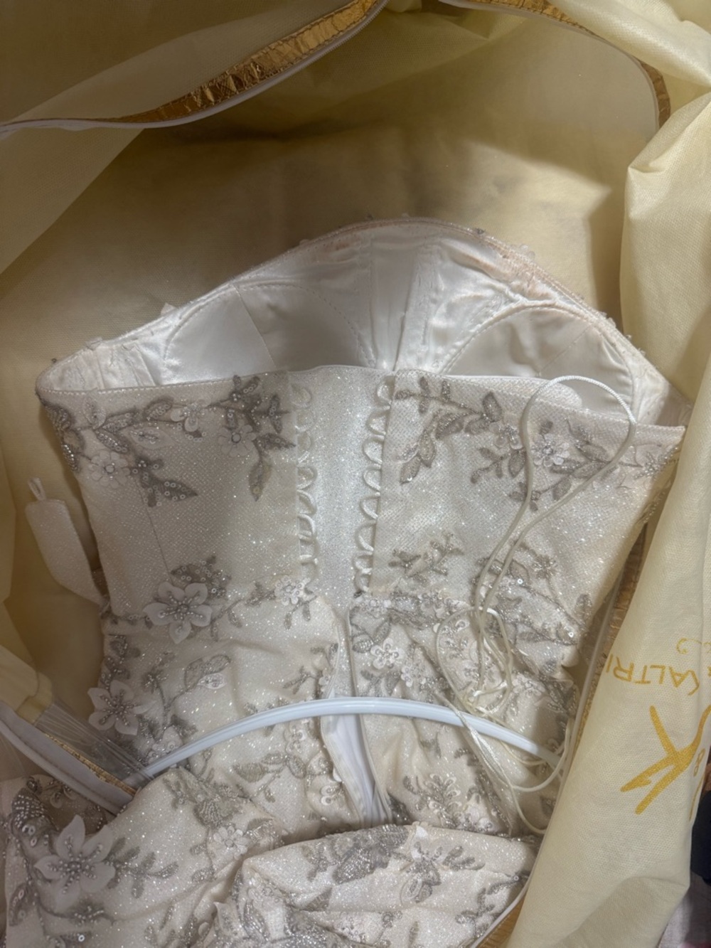 Vlora & Kaltrina ivory beaded midi dress - Picture 6 of 6